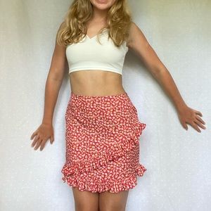 Romwe red skirt